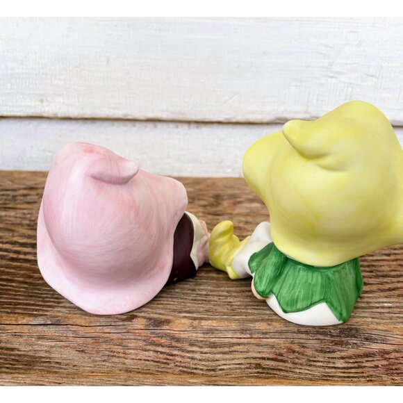 Vintage 1970s Pair Homco Bisque Porcelain Pixie fairy girls - Picture 9 of 14